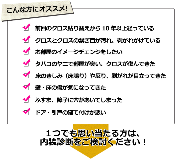 内装診断について